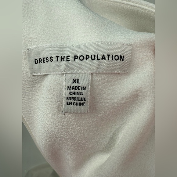 Dress the Population Iris Slit Crepe Gown in White NWOT - Picture 9 of 9